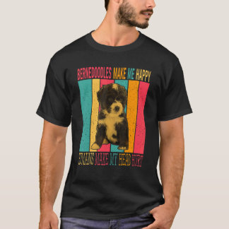 Vintage Retro-Bernedoodles machen glückliche Mensc T-Shirt