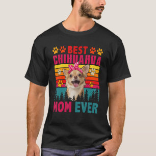 Vintage Retro Beste Chihuahua Mama je Niedliche Hu T-Shirt