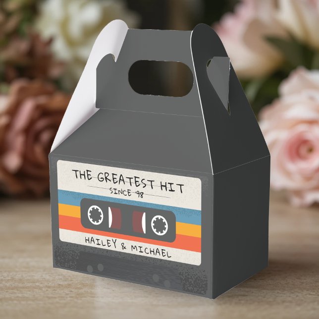 Vintage Retro Beste Hit Cassette Tape Hochzeit Geschenkschachtel (Vintage Retro Greatest Hit Cassette Tape Wedding Favor Boxes
)