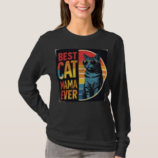 Vintage Retro Beste Katzenmama überhaupt Lustiger T-Shirt