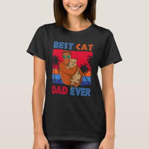 Vintage Retro Bester Katzenvater Aller Zeiten Kost T-Shirt