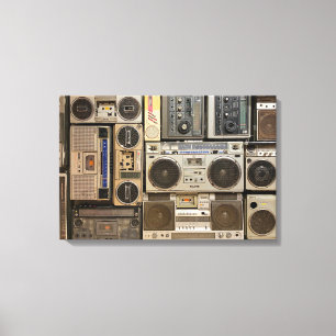 Vintage, Retro-Boombox-Bild auf Leinwand