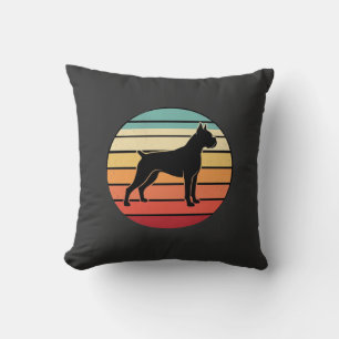 Vintage Retro Boxer-Hund Sonnenuntergang Silhouett Kissen