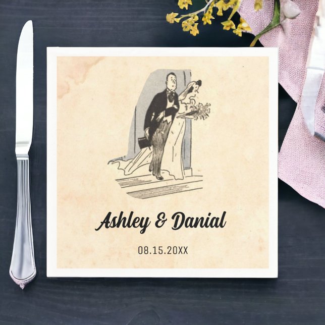 Vintage Retro-Braut und fruchtbares rustikales Com Serviette (Von Creator hochgeladen)