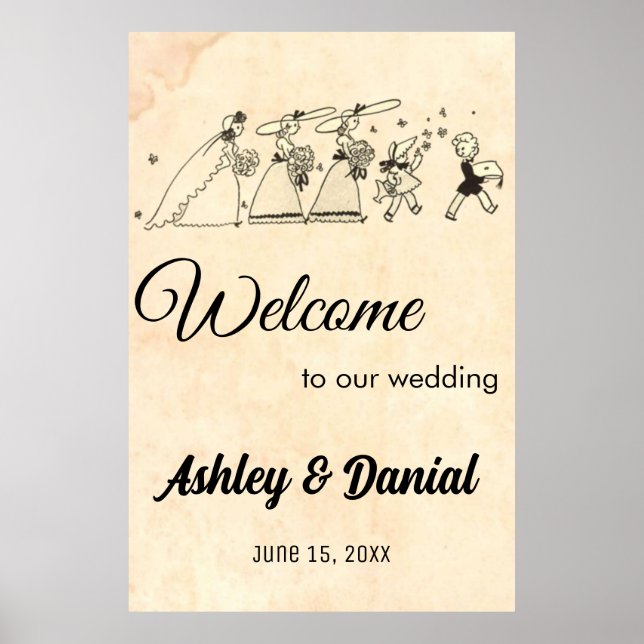 Vintage Retro Bridesmaier 50er Alte Rustikale Hoch Poster (Vorne)