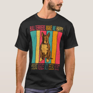 Vintage Retro Bull Terriers machen glücklichen Men T-Shirt
