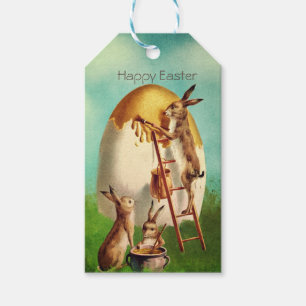 Vintage Retro Bunny Easter Geschenkanhänger