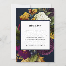VINTAGE RETRO-BURGUNDY FALL FLORAL WEDD DANKESKARTE