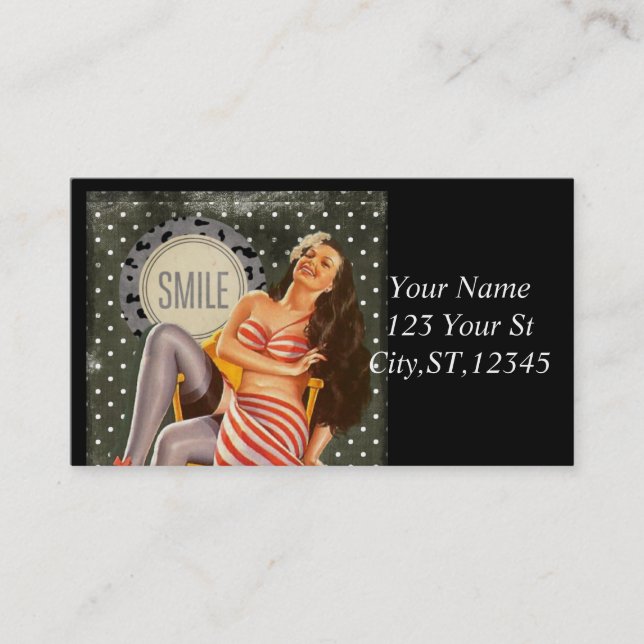 Vintage Retro-Button-up-Illustration Thunder_Cove Visitenkarte (Vorderseite)