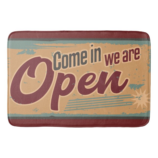 Vintage Retro-Café-Garage Badematte (Vorderseite)