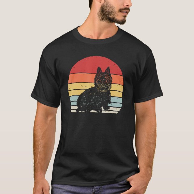Vintage Retro Cairn Terrier Dog Rasse T-Shirt (Vorderseite)
