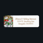 Vintage Retro Christmas Snowman Holiday<br><div class="desc">Vintage Retro Christmas Snowman Holiday address labels. Use these cute labels for dressing up your holiday card envelopes and sending out to family and friends for the holidays.</div>