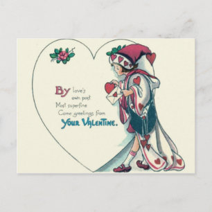 Vintage Retro Clown Valentine Card Feiertagspostkarte