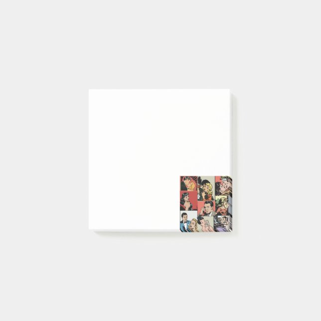 Vintage Retro-Comic-Liebe Post-it Klebezettel (Vorderseite)