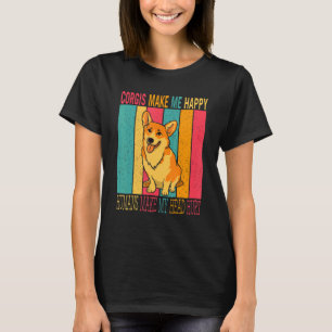 Vintage Retro-Corgis machen glücklichen Menschen z T-Shirt