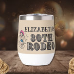 Vintage Retro Cowgirl 30th Birthday Party<br><div class="desc">Giddy up for a milestone celebration with this retro western-themed 30th rodeo wine tumbler! Personalize it with ease and get ready to rustle up some fun!

Vintage Retro Cowgirl 30th Birthday Party Wine Tumbler Gift</div>