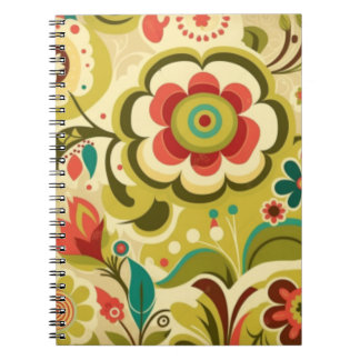 Vintage Retro-Design Blumen hellgrün Notizblock