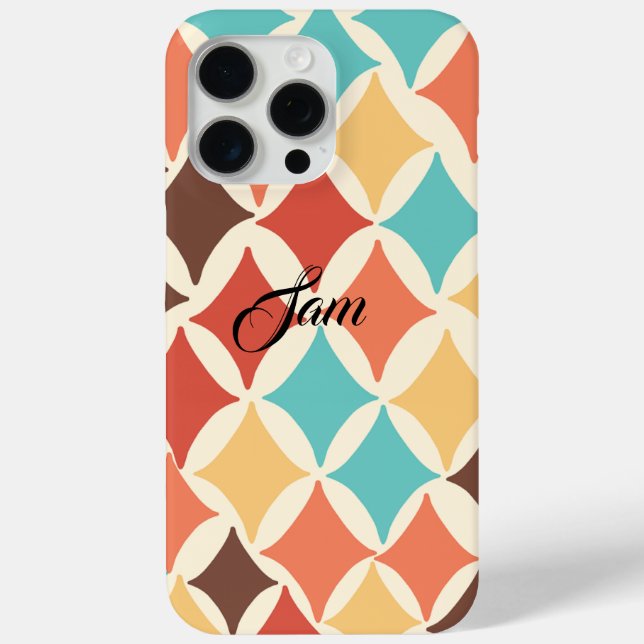 Vintage Retro-Diamantformate Case-Mate iPhone Hülle (Rückseite)