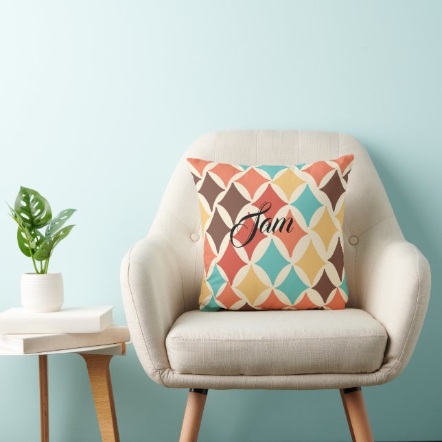 Vintage Retro-Diamantformate Kissen (Stuhl )