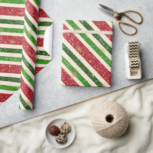 Vintage Retro-Diogonale Weihnachtsstreifen und -st Geschenkpapier