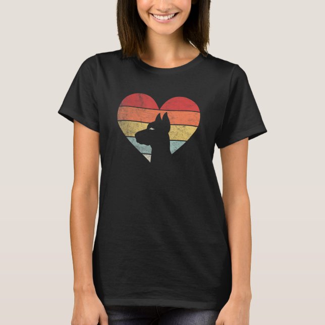 Vintage Retro Doberman Heart Silhouette Valentine' T-Shirt (Vorderseite)