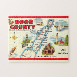 Vintage Retro Door Landkreis Map