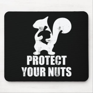 Vintage Retro Eichhörnchen schützt Nüsse Lustig Mousepad