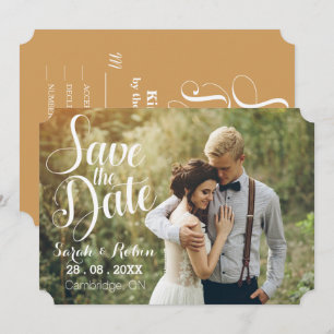 Vintage Retro einfache RSVP Save the Date Hochzeit Einladung