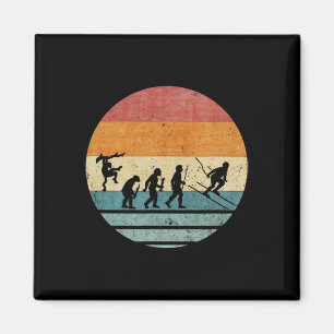 Vintage Retro Evolution des Skifahrers Skifahrer S Magnet