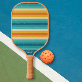 Vintage Retro-Farbstreifen Benutzerdefinierter Tex Pickleball Schläger