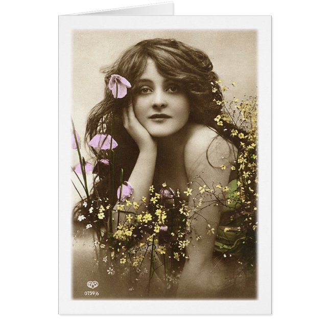 Vintage Retro Femmes Fleur Victorienne (Devant)