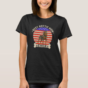 Vintage Retro-Flagge Beste Rottweiler-Mama je Rott T-Shirt