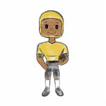 vintage retro football player black yellow Simple Fotoskulptur Schlüsselanhänger<br><div class="desc">Cute little hand drawn vintage football player in your teams favorite colors!</div>
