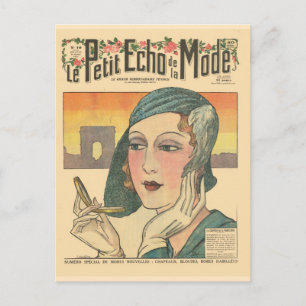 Vintage Retro-französische Mode, Cover Echo de Mon Postkarte