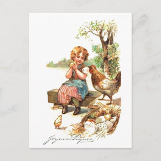 Vintage Retro-französische Osterkarte Postkarte