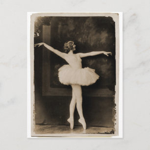 Vintage Retro Frau Balletttänzerin Frau Postkarte