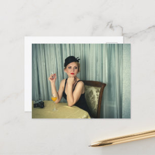 Vintage Retro-Frau Postkarte