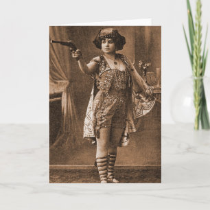 Vintage Retro Frauen Sideshow Elly De Sarto Karte
