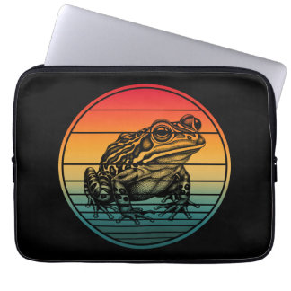 Vintage Retro Frog Amphibian Toad Laptopschutzhülle