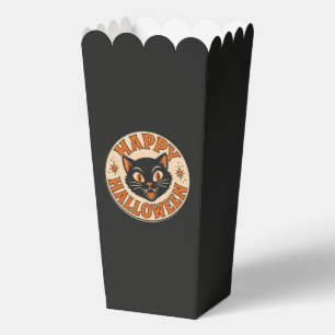 Vintage Retro Frohes Halloween Schwarze Katze Geschenkschachtel