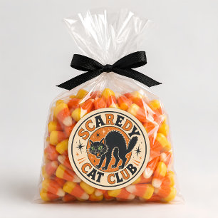 Vintage Retro Frohes Halloween Schwarze Katze Runder Aufkleber
