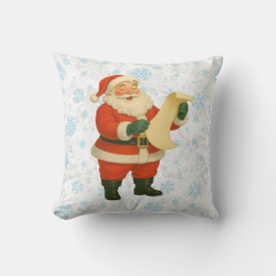 Vintage/retro fröhlicher Weihnachtsmann Kissen