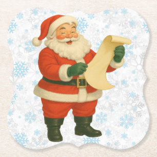 Vintage/retro fröhlicher Weihnachtsmann Untersetzer
