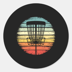 Vintage Retro Frolf Spieler Flying Disc Golf Skizz Runder Aufkleber