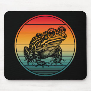 Vintage Retro Frosch Amphibie Kröte Mousepad