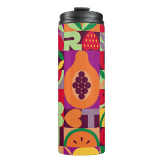 Vintage retro fruit vintage seamless pattern. Abst Thermosbecher