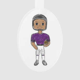 vintage retro Fußballspieler lila schwarz einfach Ornament