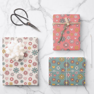 Vintage Retro Geschenkpapier Set