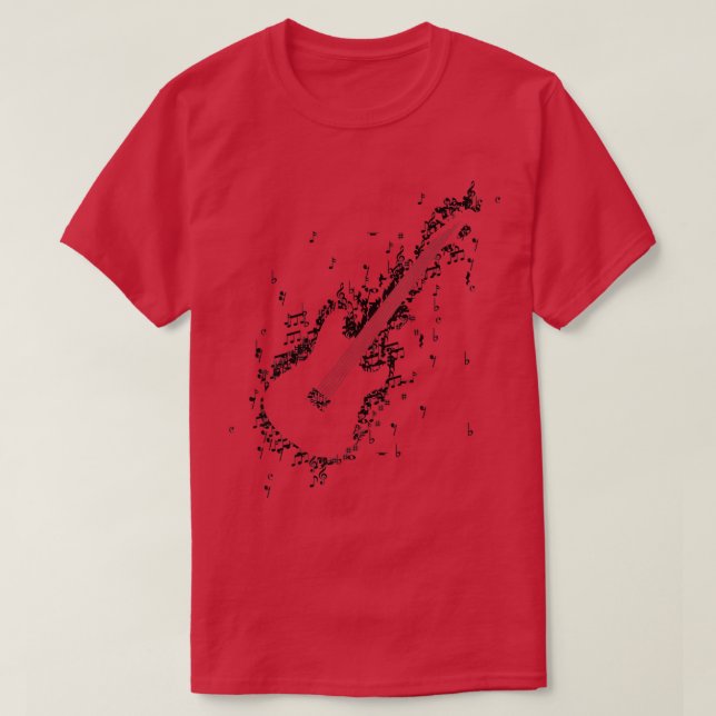 Vintage Retro-Gitarre aus musikalischen NotenFunny T-Shirt (Design vorne)