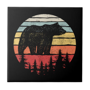Vintage Retro Grizzlybär Fliese
